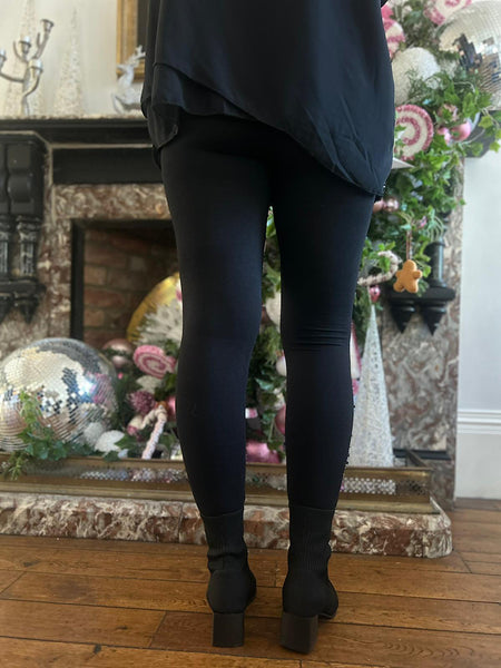 Black Fleece Lined Diamante Patterned Leggings – Tillett's