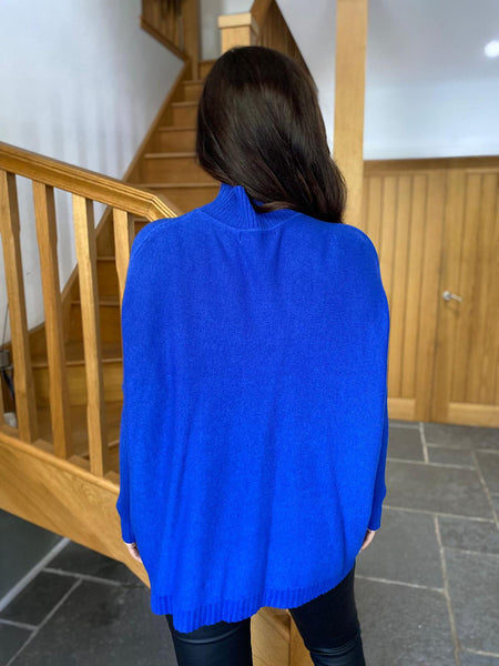 Royal blue poncho clearance sweater