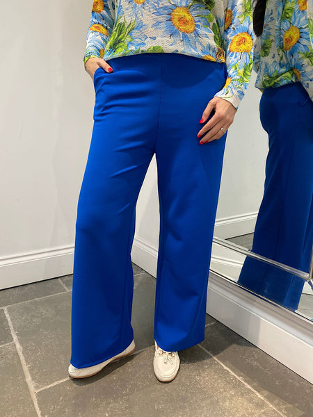 Royal blue wide leg hot sale pants