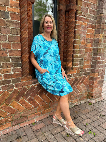 Blue Swirl Pocket Dress Rebecca – Tillett's