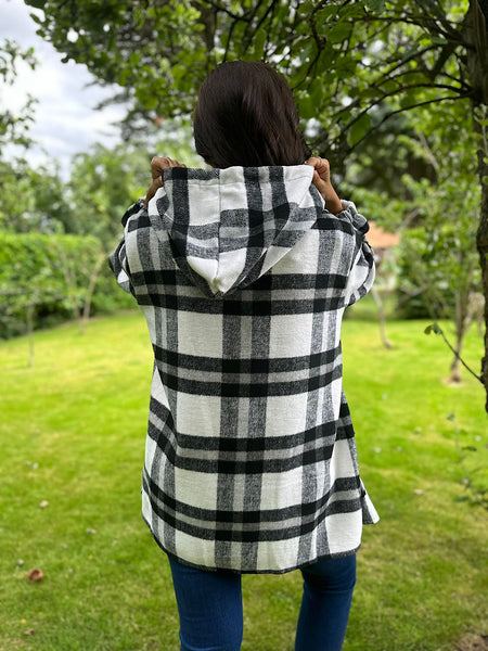 Black Checked Hooded Zip Jacket Kimberley Tillett s