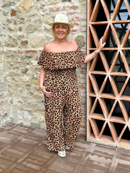 Leopard print bardot playsuit online