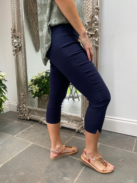 Navy blue deals capri trousers