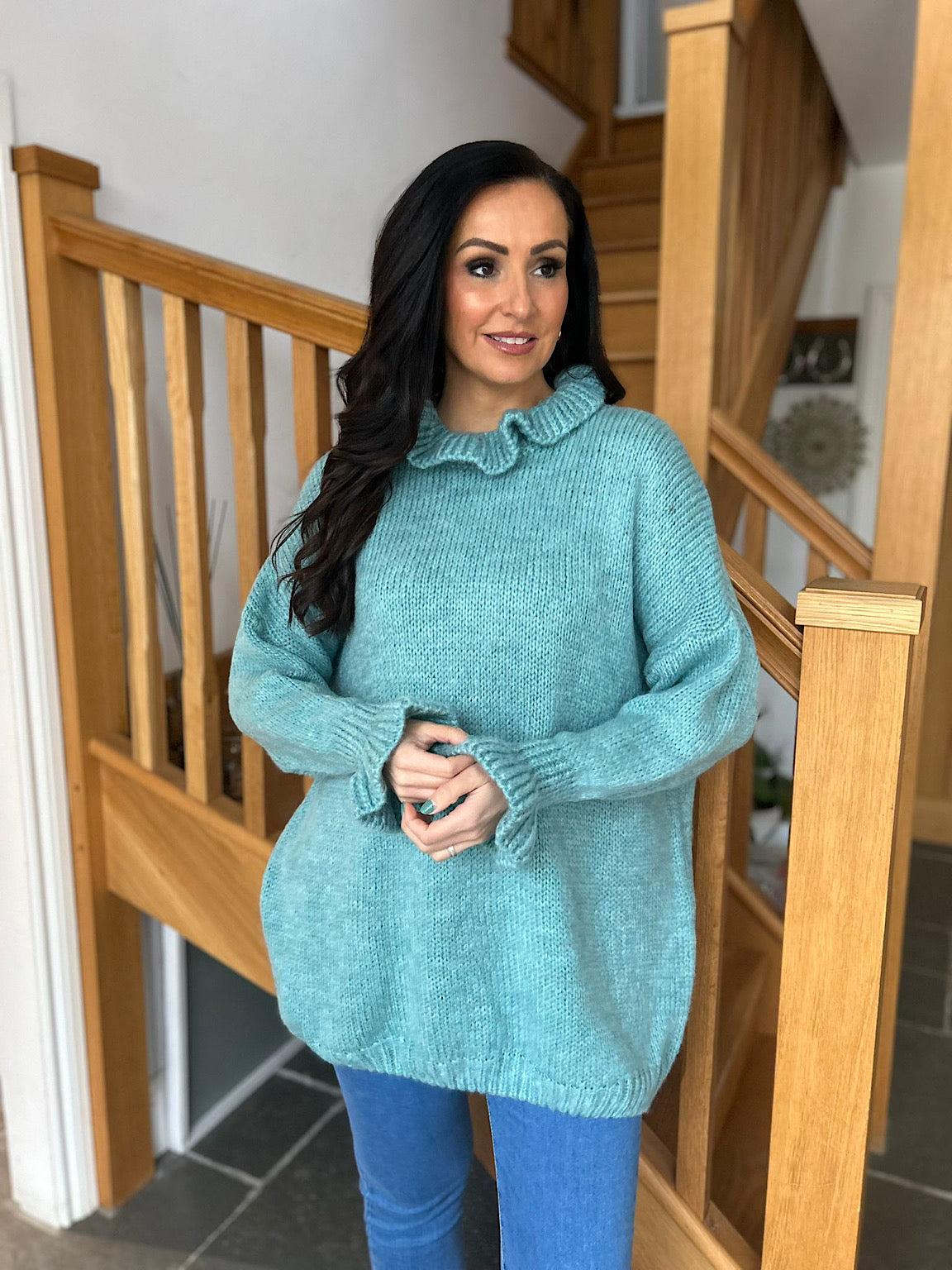 Sage Flute Neck Jumper Fiona – Tillett's