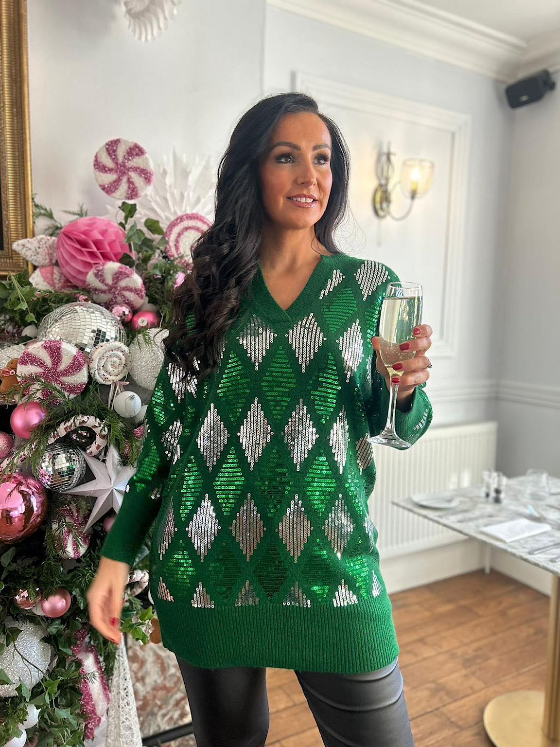 Green on sale glitter jumper