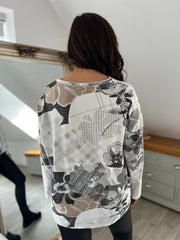 Winter White Multi Print Sweat Top Scarlett – Tillett's