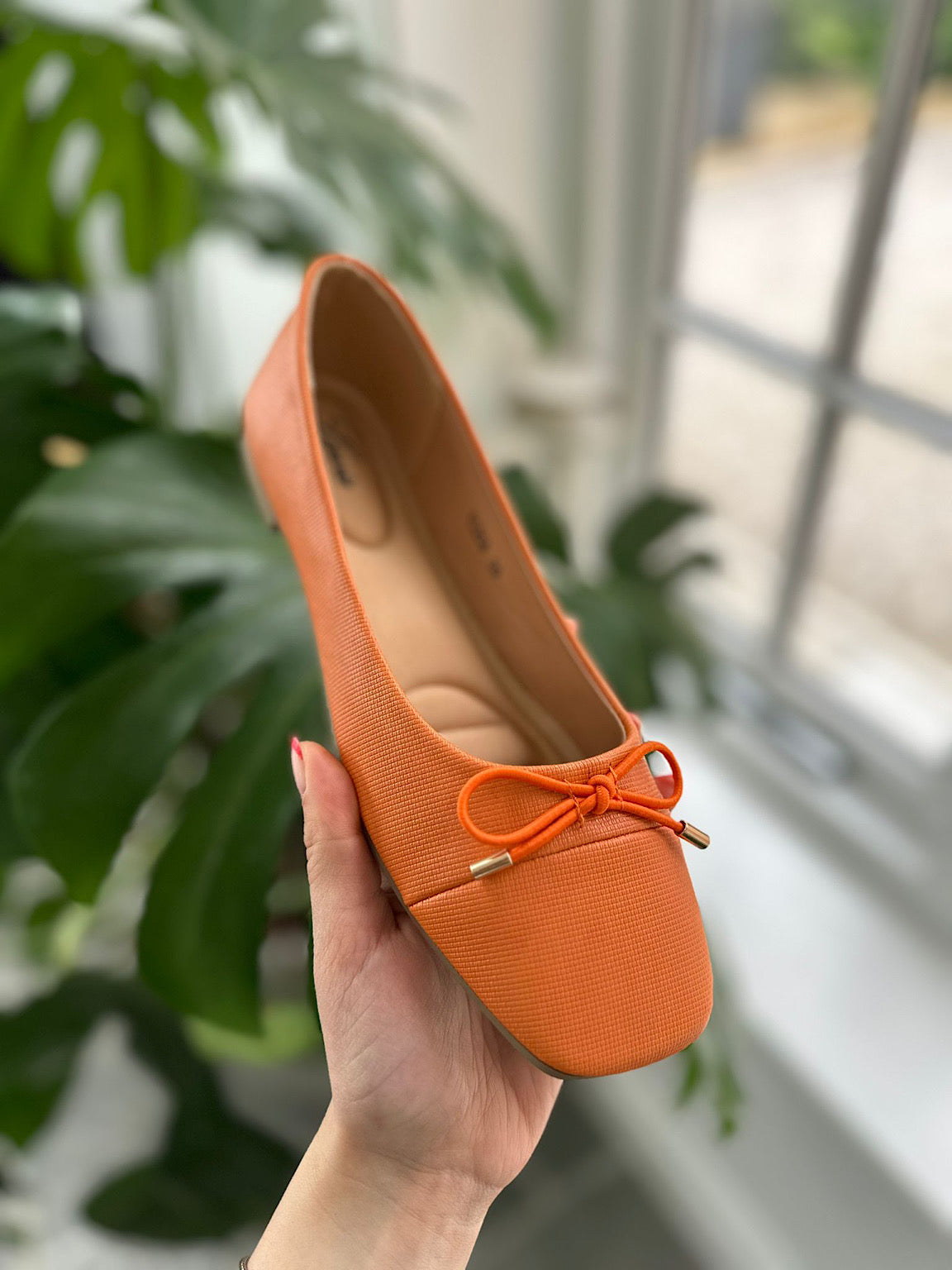 Orange ballet pumps best sale