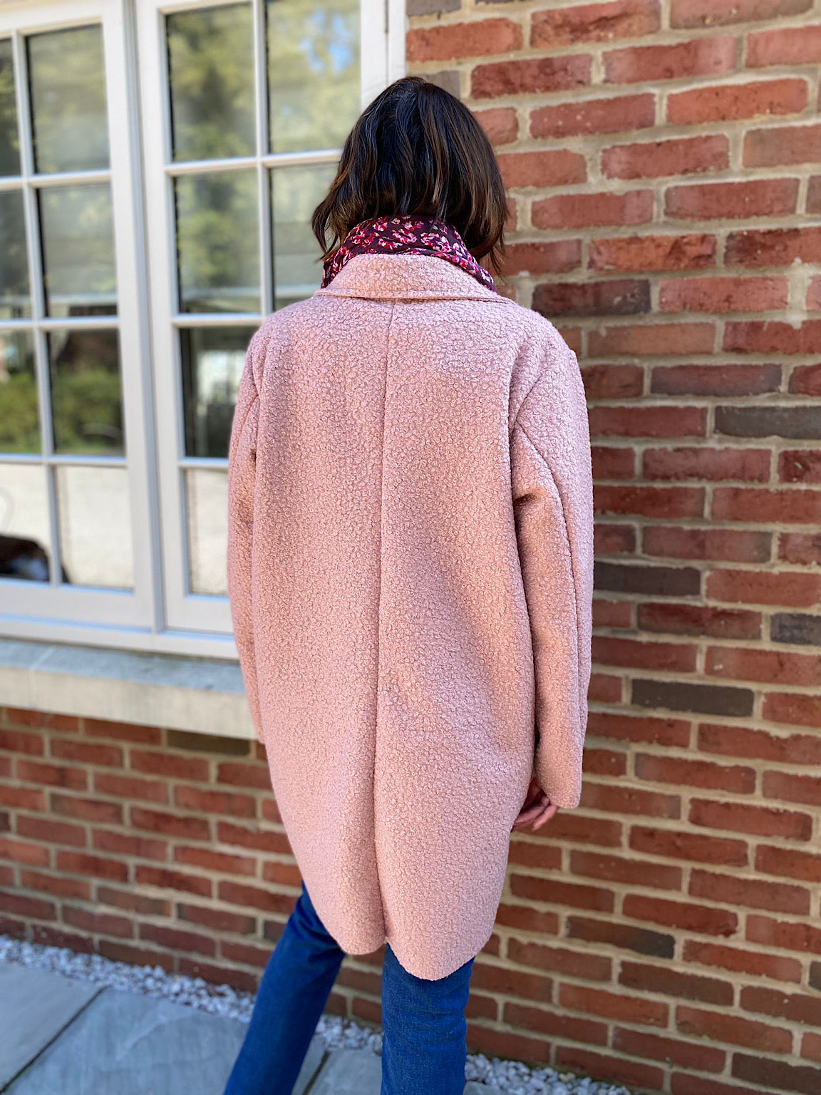 Pink boucle jacket outlet uk