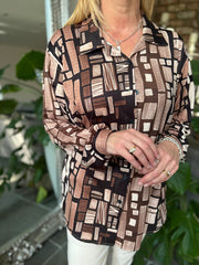 Black Super Soft Block Print Blouse Moira