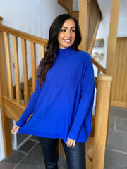 Blue ribbed jumper hotsell