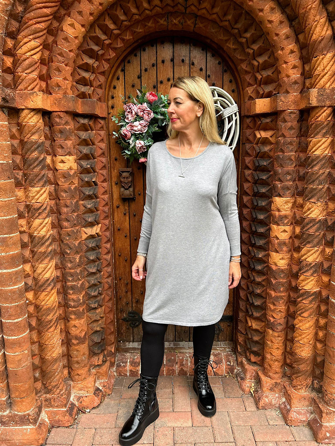 Grey Soft Fine Knit Jumper Dress Lucy Tillett s