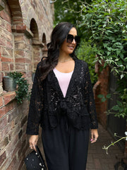 Black lace jacket hotsell