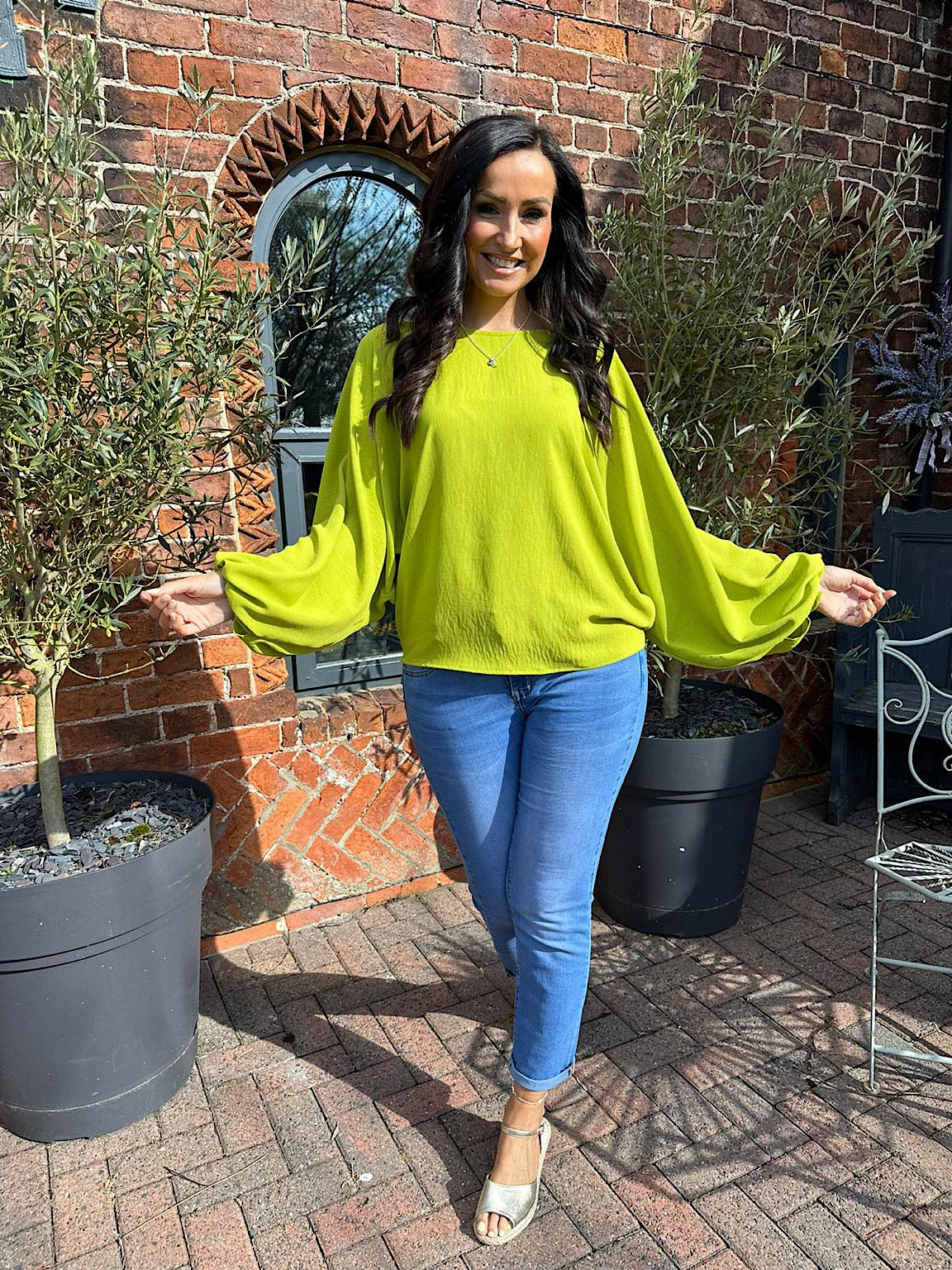 Lime Balloon Sleeve Blouse Teya – Tillett's