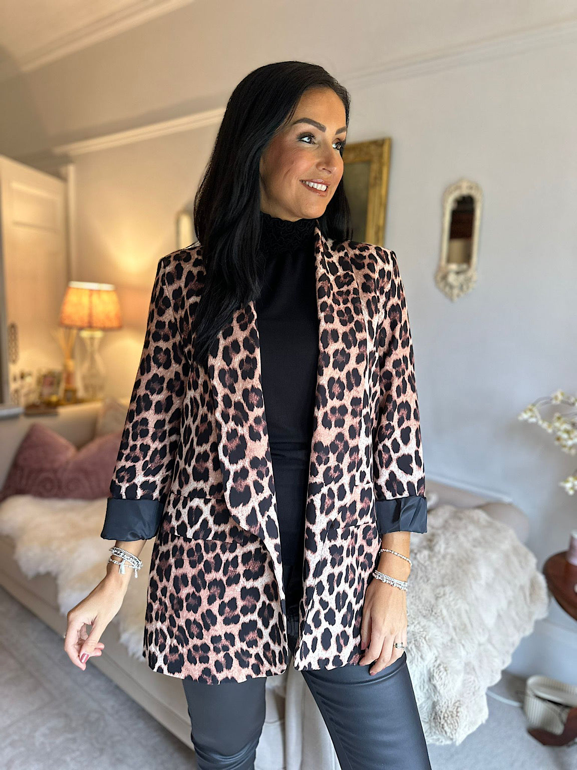 Leopard print blazer size 20 hotsell