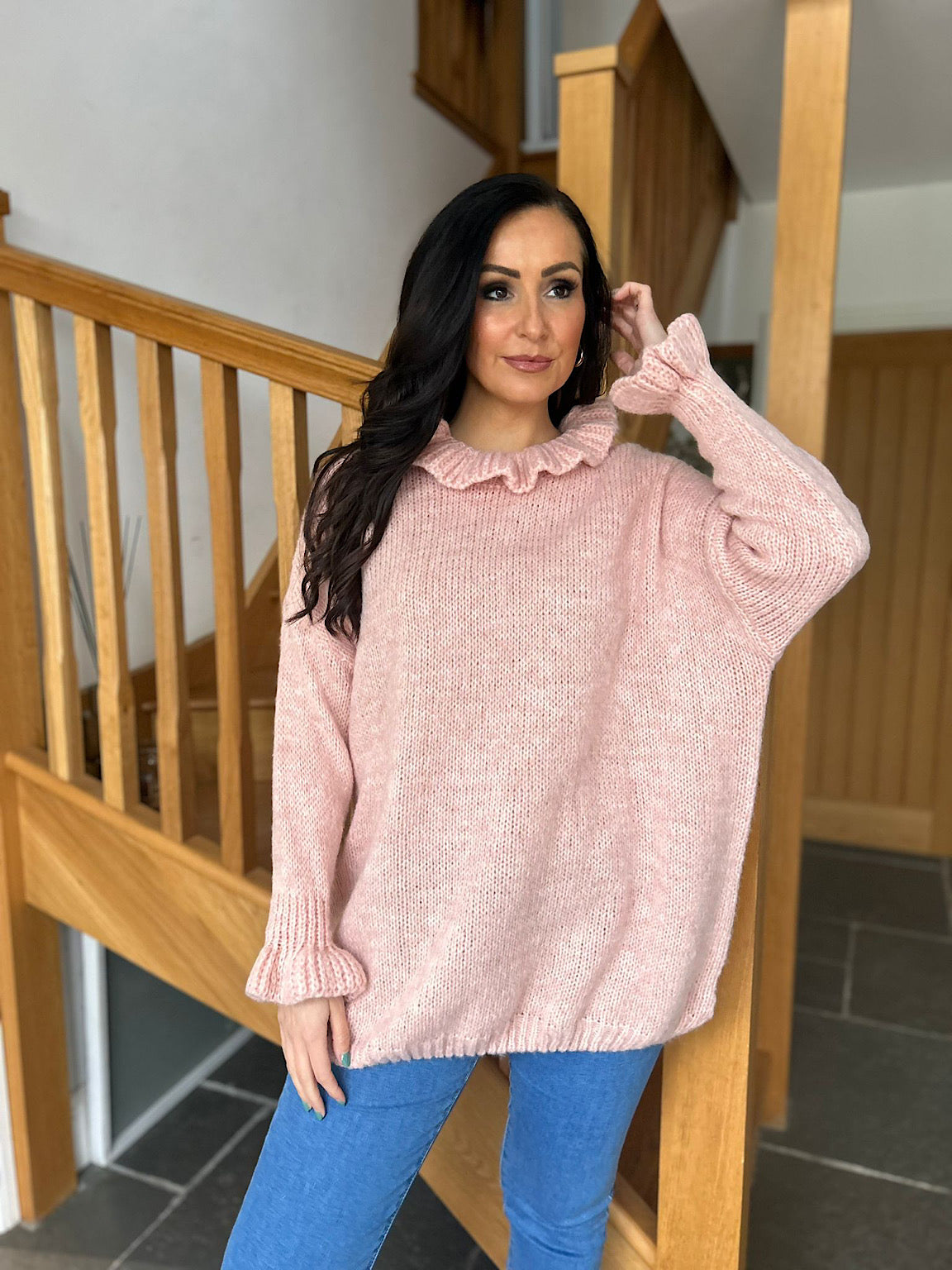 Pink Flute Neck Jumper Fiona – Tillett's