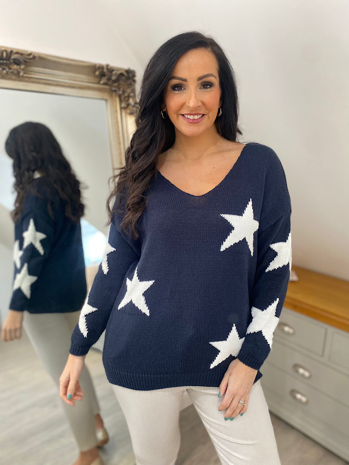 Navy blue star outlet jumper