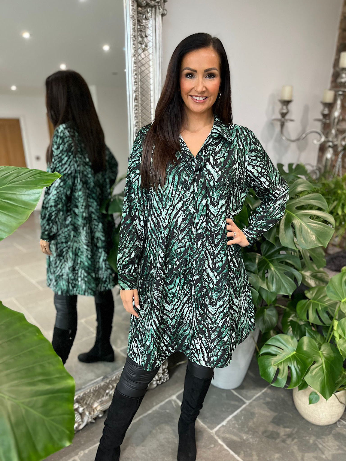 Green animal print sales dress uk