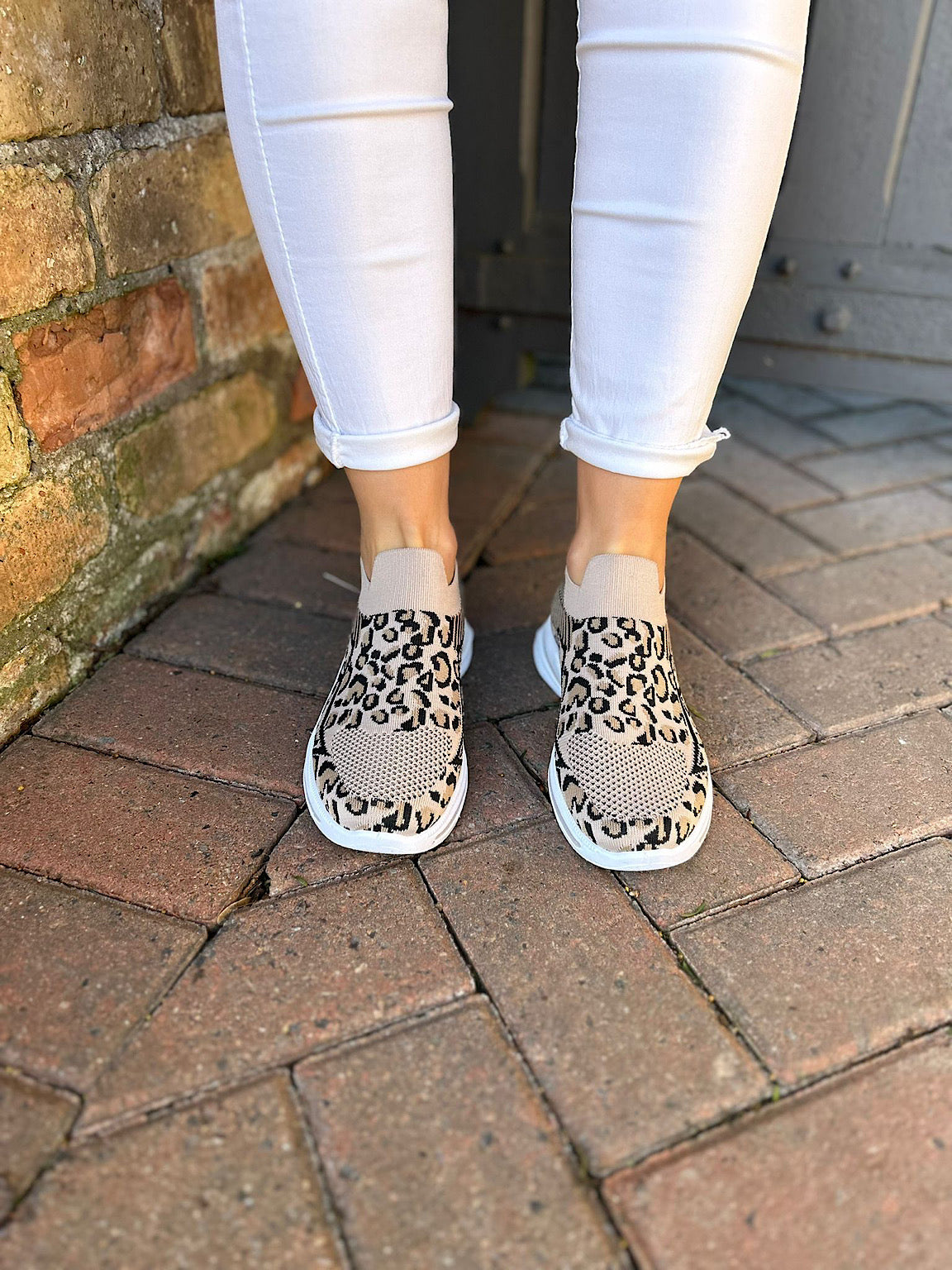 Leopard slip on trainers on sale