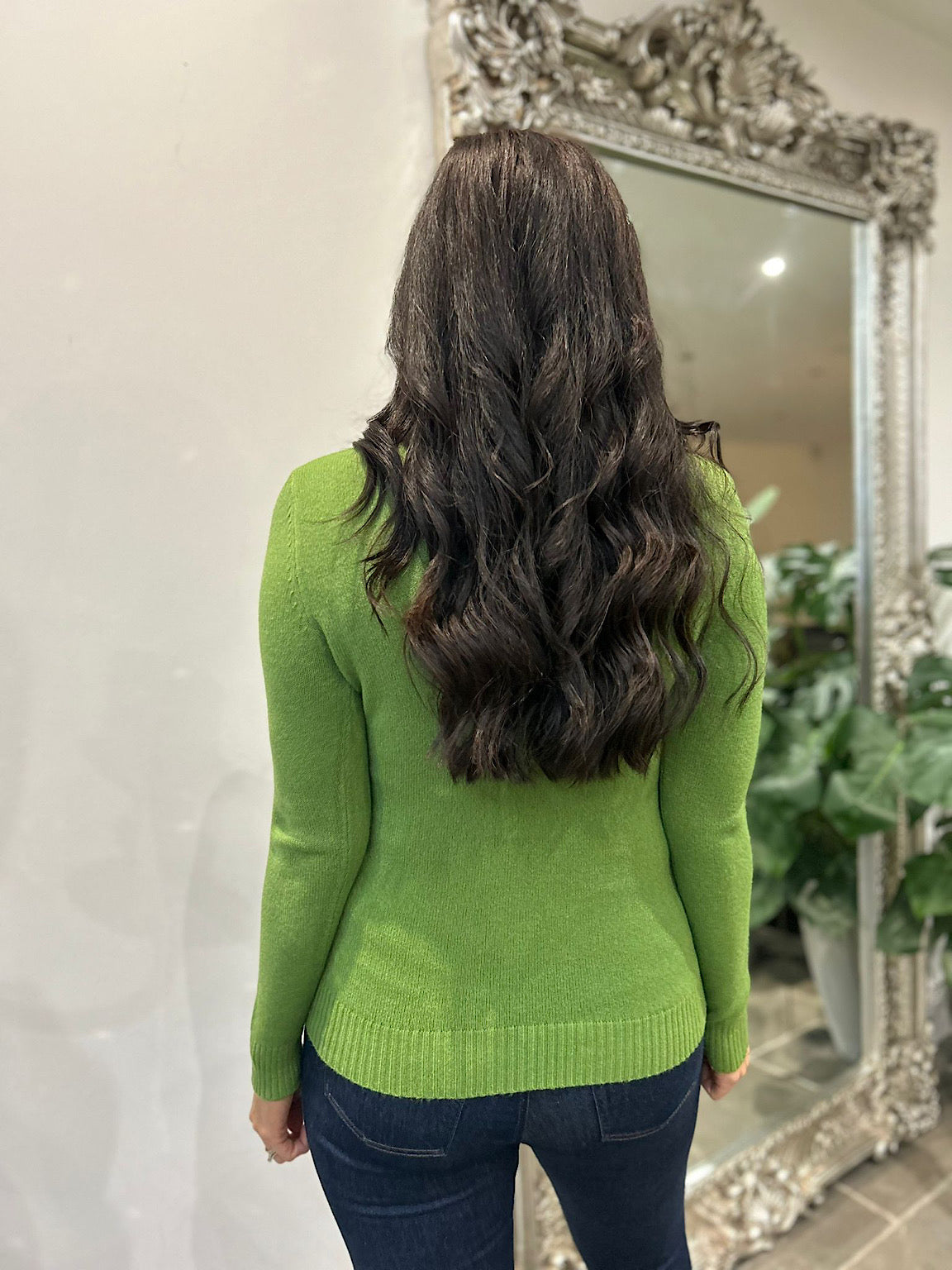 Lime green 2024 cable knit sweater