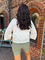 White crochet top/jacket olive