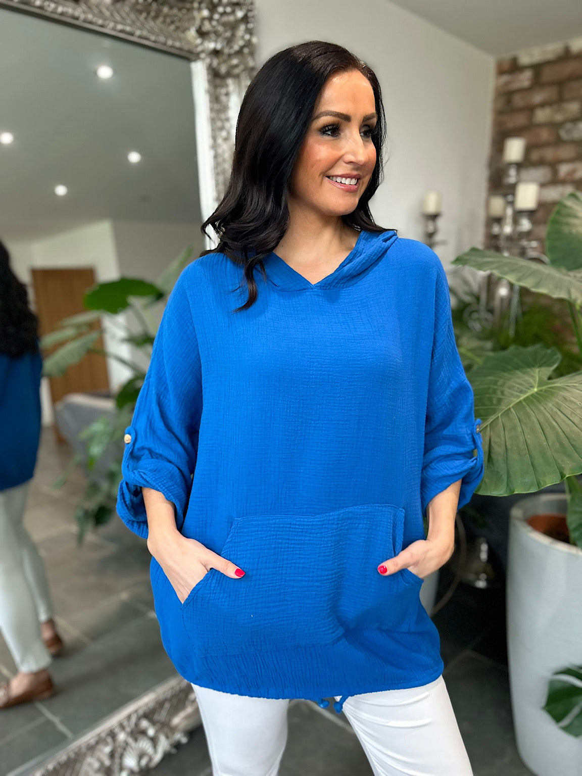 Royal blue hotsell hoodie dress