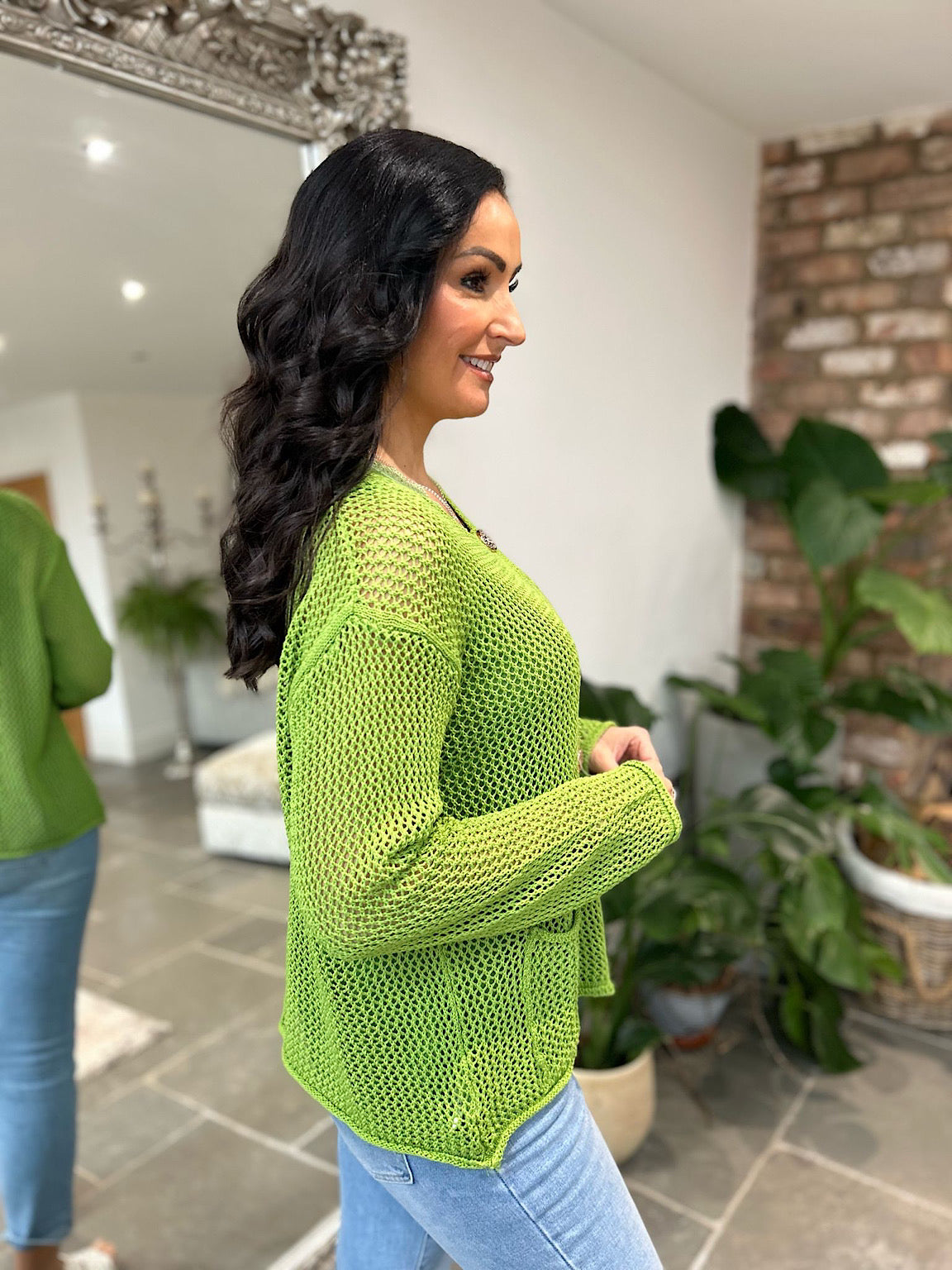 Green Pocket Loose Knit Cardi Janet – Tillett's