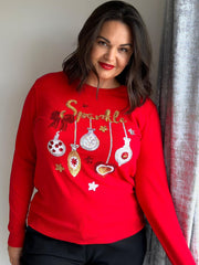 Red deals sparkly jumper