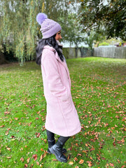 Pink Longline Teddy Coat Frances Tillett s