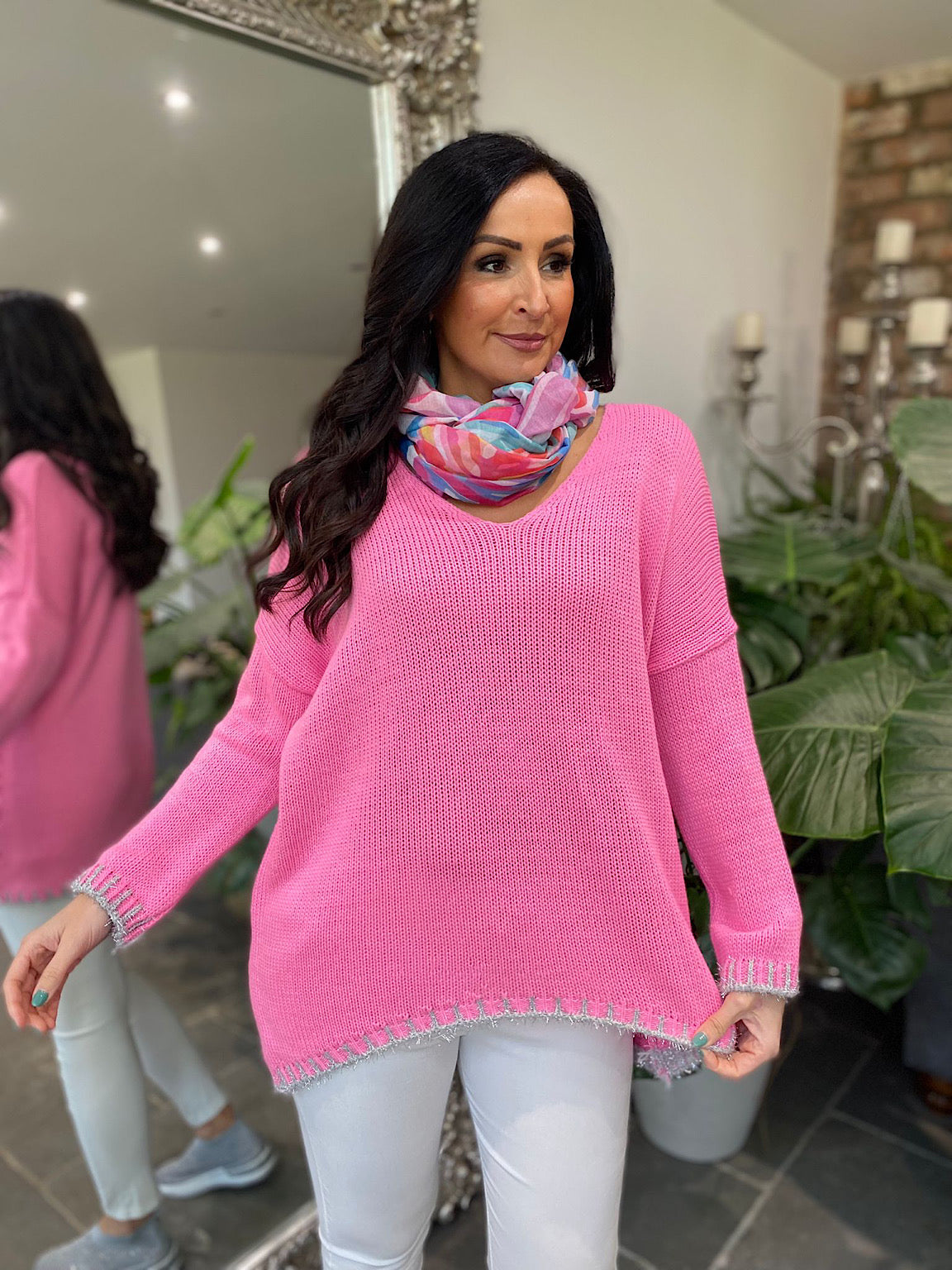 Pink lurex clearance jumper