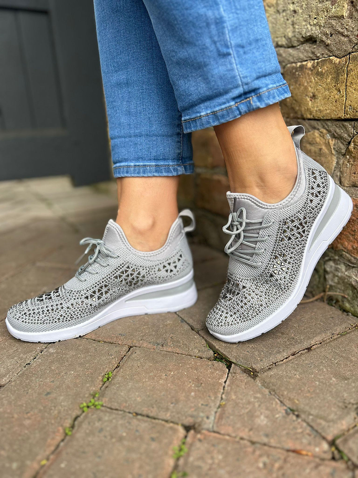 Grey wedge 2025 trainers uk