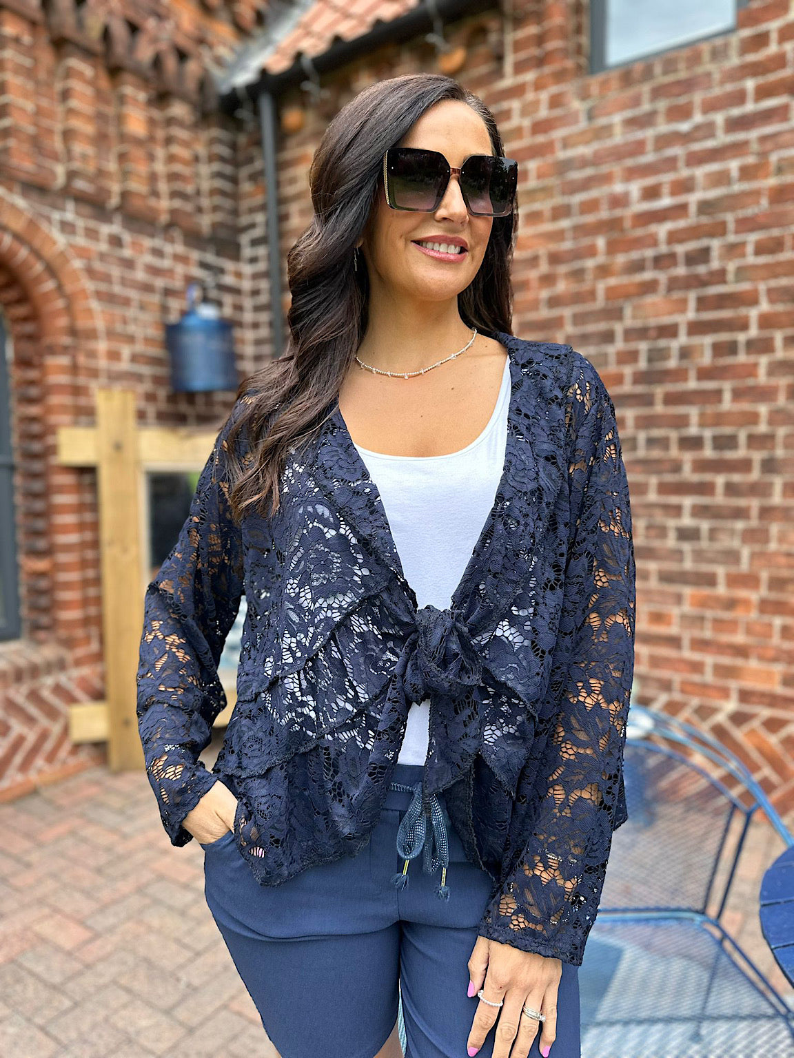 Next navy lace jacket best sale