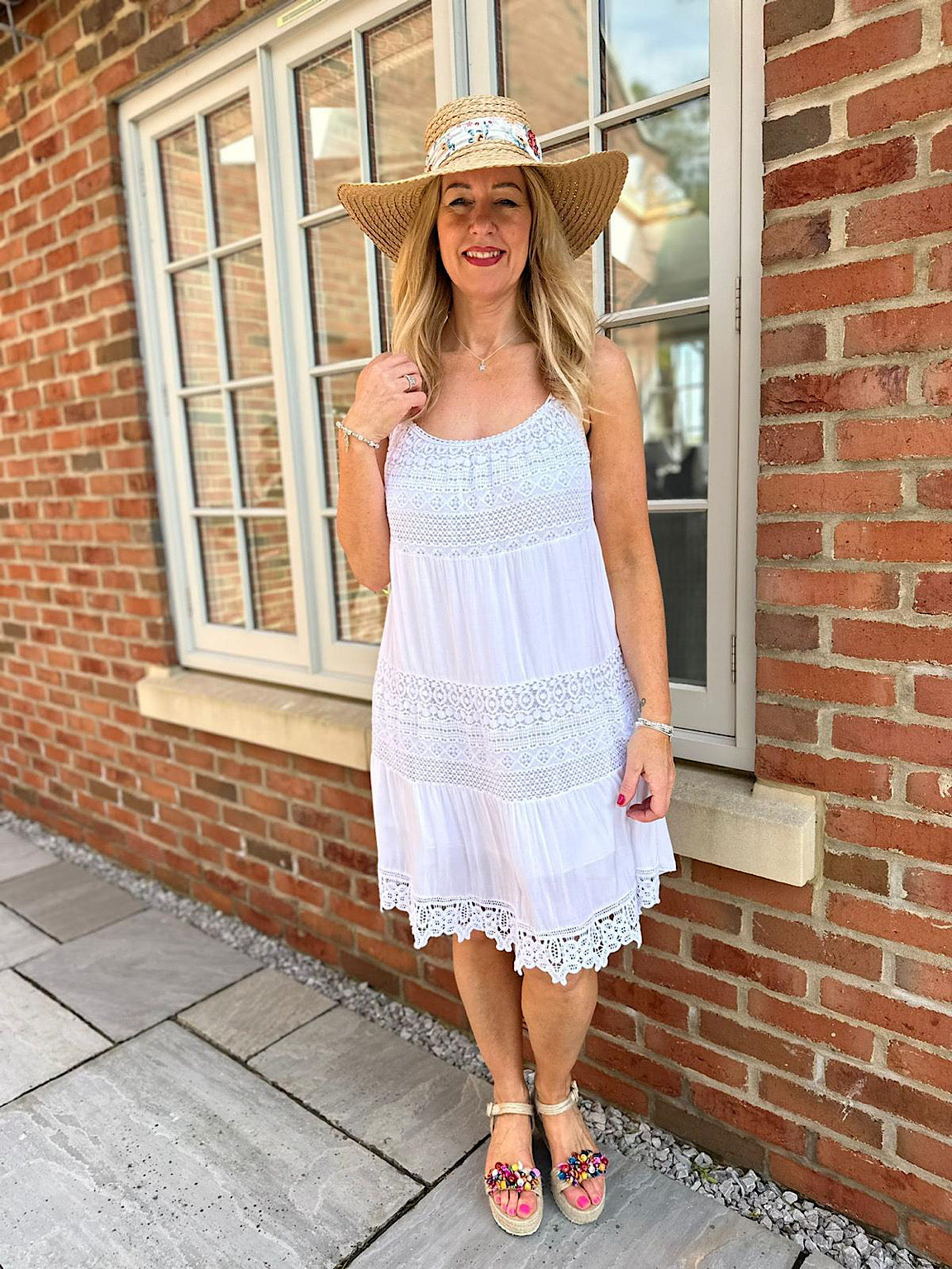 Crochet tiered dress best sale