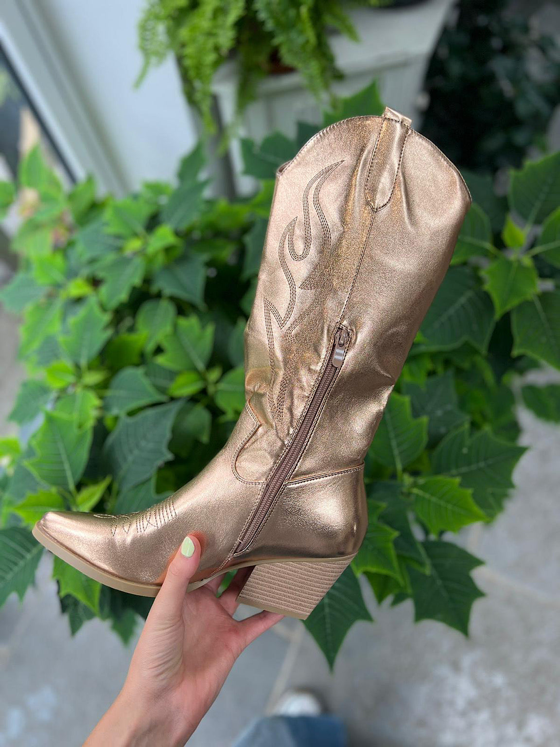 3 4 Western Metallic Boots