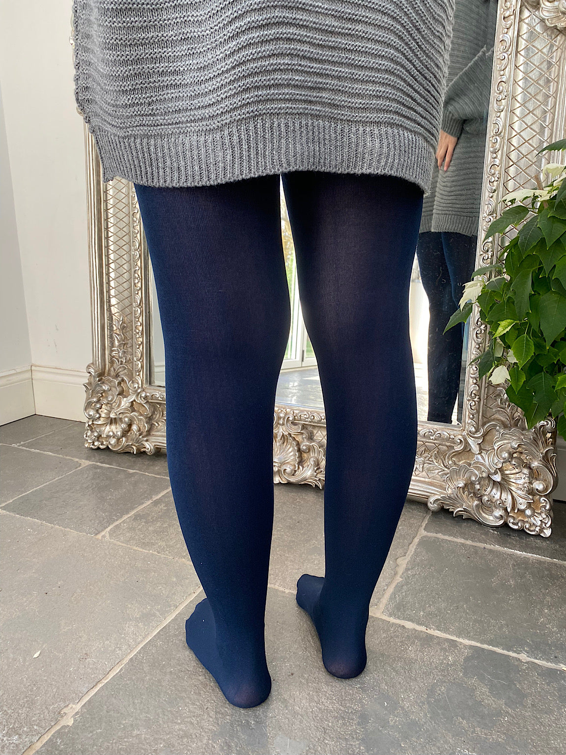 Navy Fleece Lined Thermal Tights