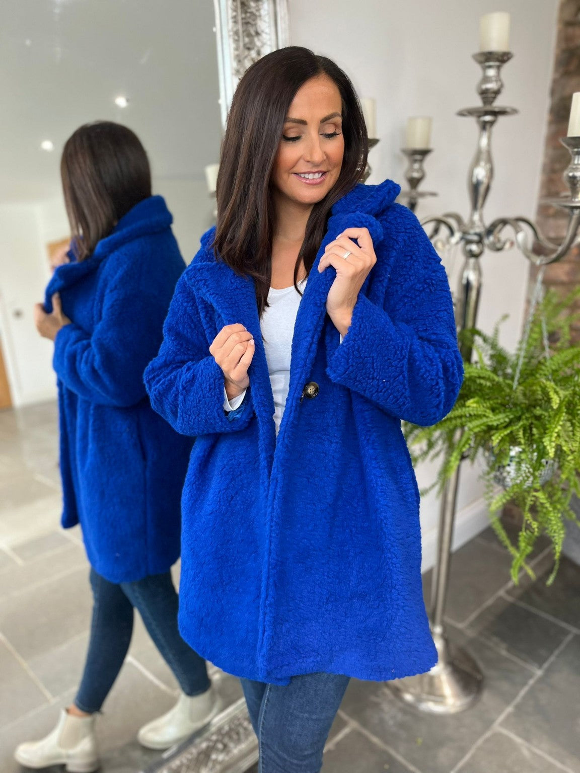 Royal blue hotsell teddy coat