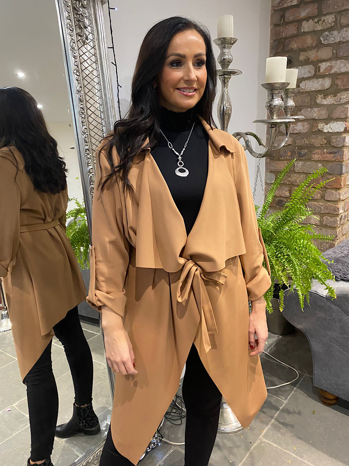 Caramel on sale waterfall coat